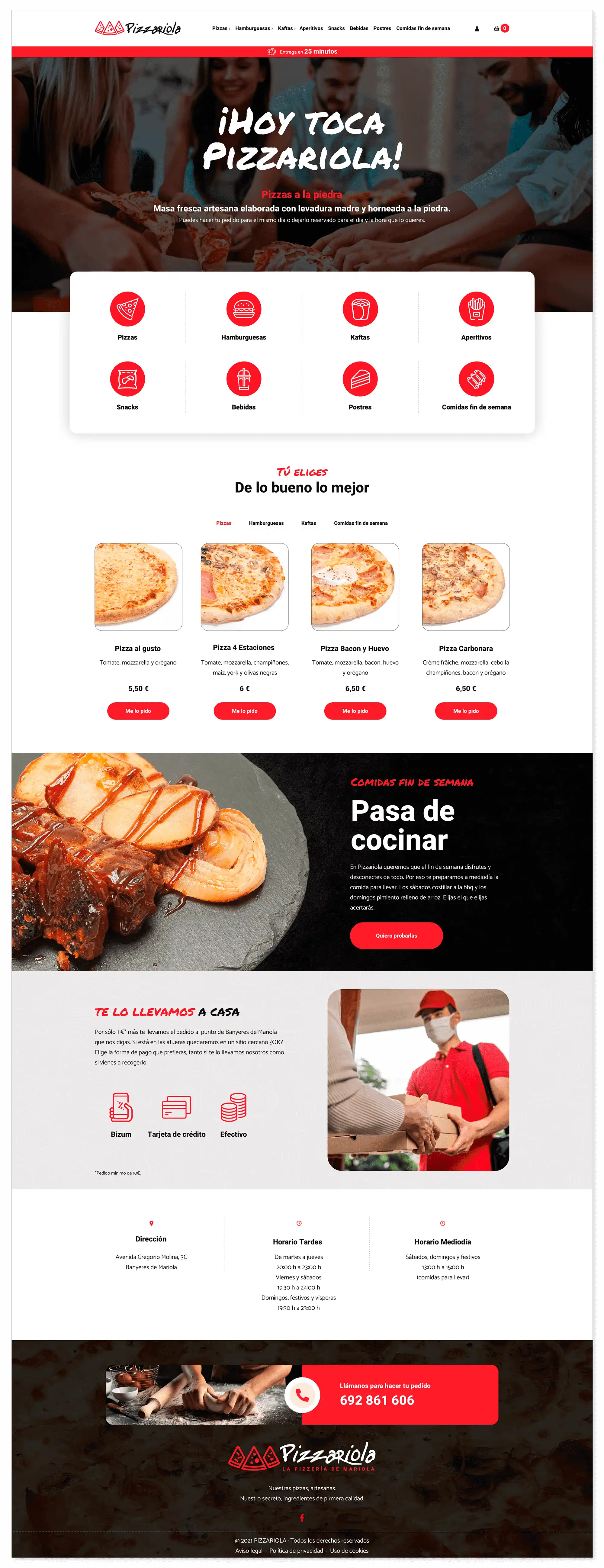 Diseño web pizzariola